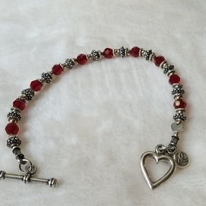 Breast cancer awareness beaded bracelet